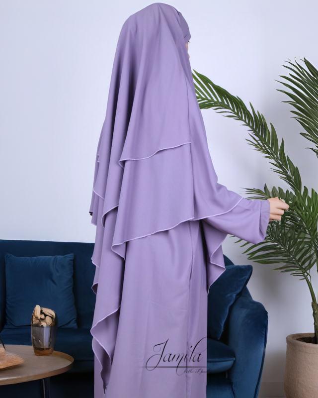 KHIMAR 2 VOILES EN MICROFIBRE ROYAL – LÉGER, FLUIDE ET ÉLÉGANT | AMCOSMETIK