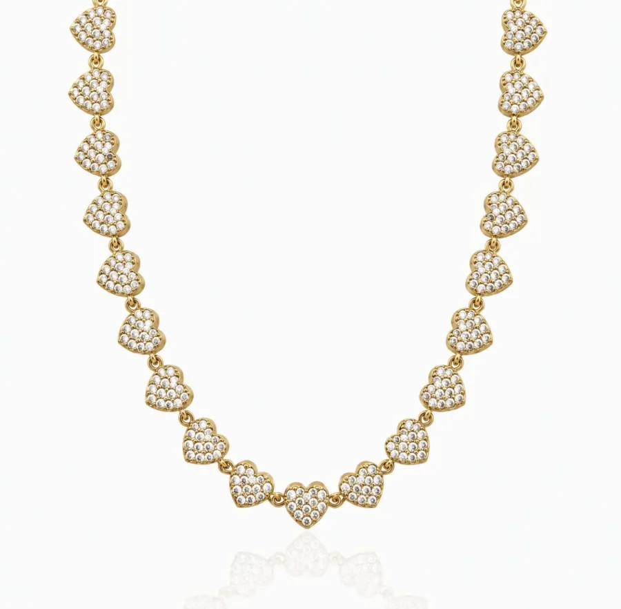 Collana Cuori Pavé | Aphilia Gioielli