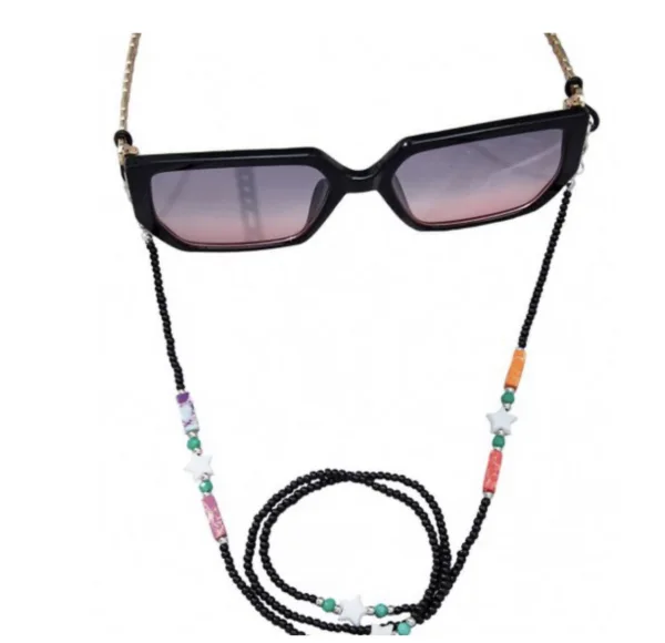 Sonnenbrillenkette türkis oder schwarz | LL-Fashion