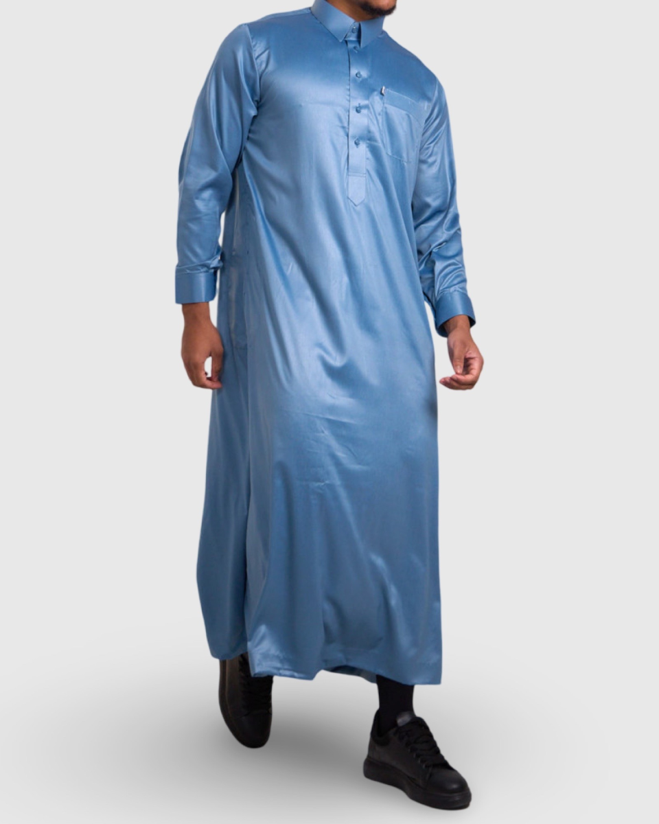 QATARI LUXE – QAMIS QATARI HAUT DE GAMME BLEU | AMCOSMETIK