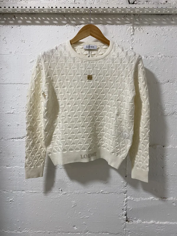 Loewe Women Sweatshirt Ecro /Gold | MASSIMOLUXURYOUTLET