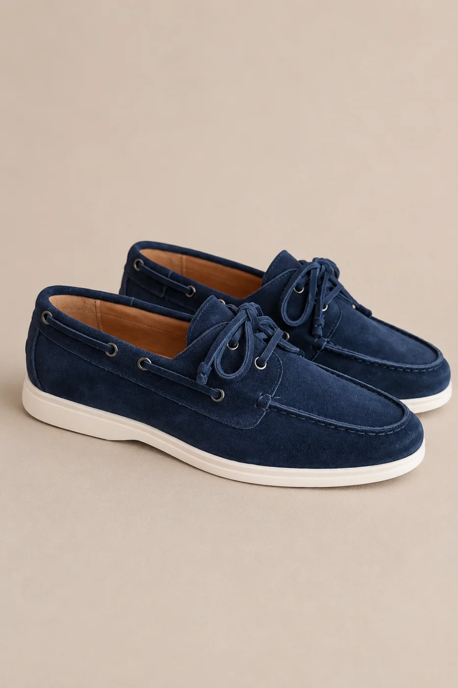 Loafer em camurca com atacador em Azulao Cod.916 | definne