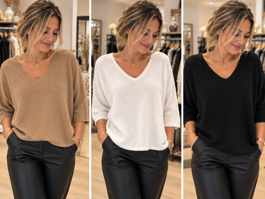 Pull col V | Boutique Manon création