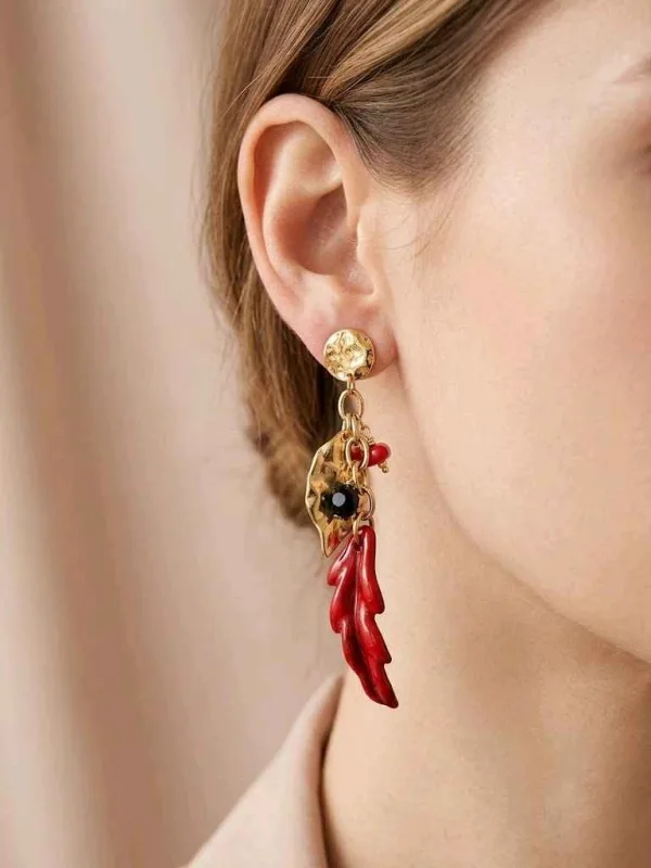 Boucles d'oreilles plumes perlées | Deal Only One