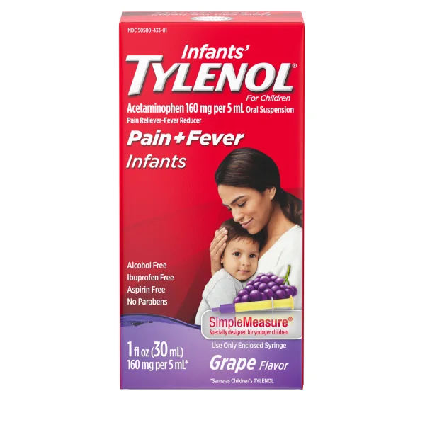 Infants' TYLENOL Acetaminophen Liquid Medicine Grape1.0fl oz | Hit-The-Stage Pharmacy