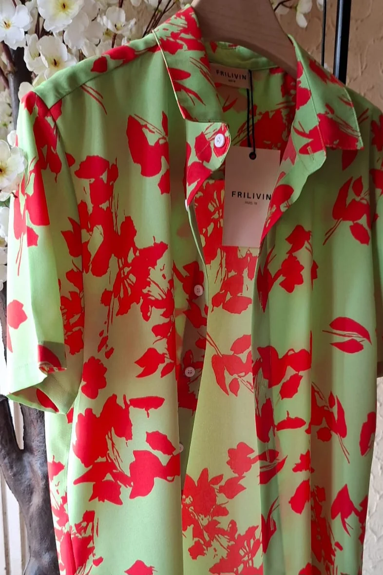 Camisa Havaiana Green & Red Tropical Shirt | Definne