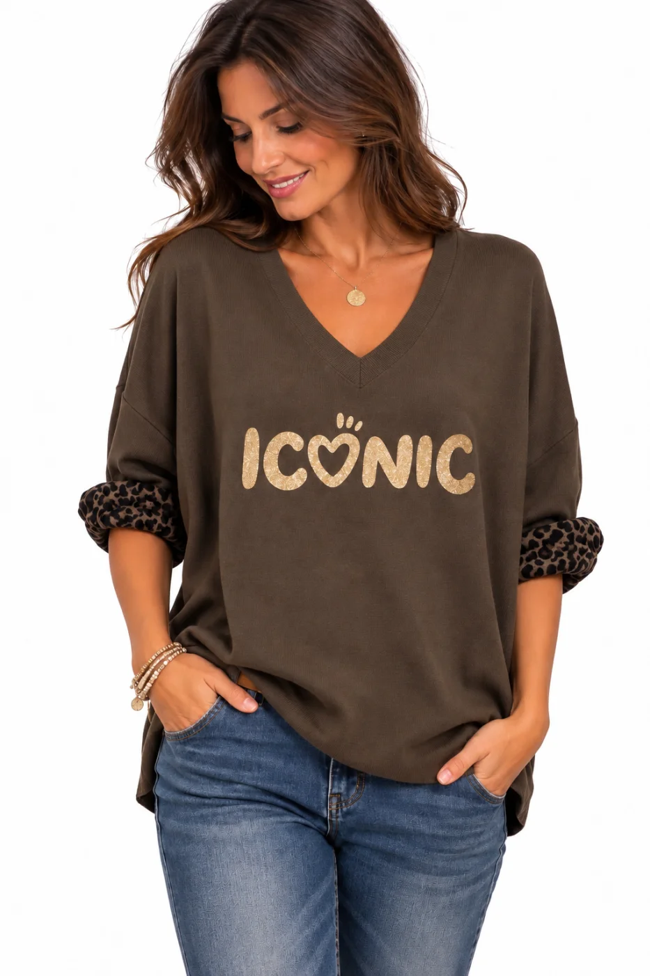 Pull fin iconique leopard | Jus de coco