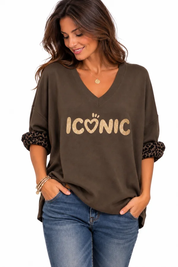 Pull fin iconique leopard | Jus de coco
