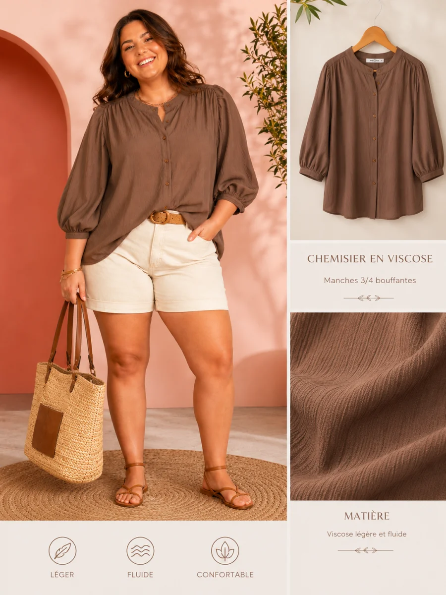 Chemise " clara" 36 au 48  | Les Chics Filles by Sab 