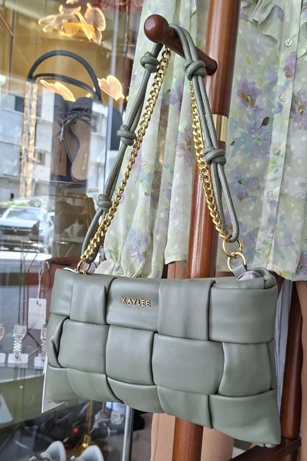 Mala da KAYLEE Trançada Lux Sage em Verde Salvia tamanho pequeno | Definne
