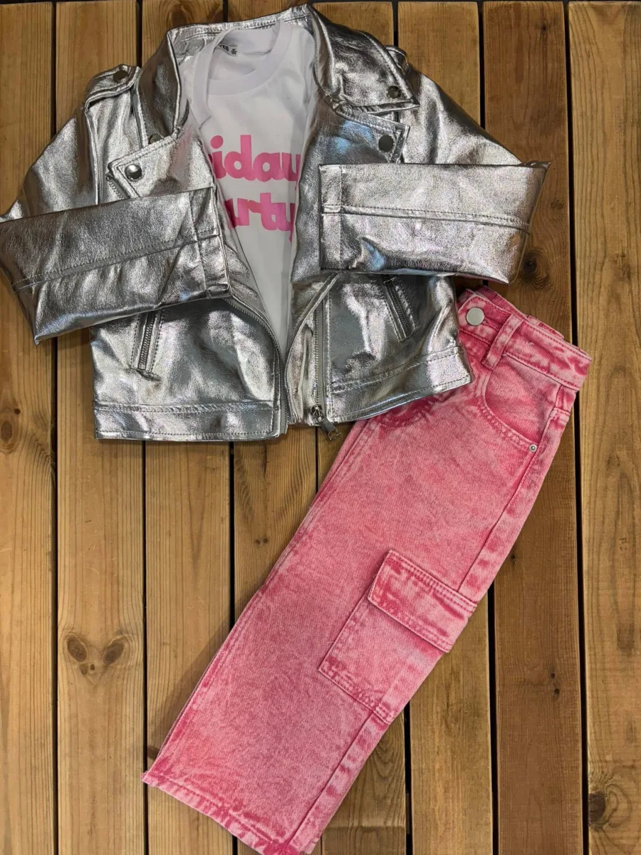 Veste simili cuir argenté  | Lena in Love 