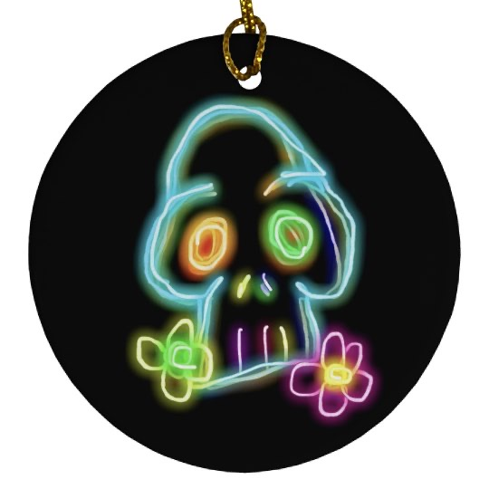 💠NFT NEON SKULL 1💠 PORCELAIN ORNAMENT | 💠 ℕ𝔽𝕋 𝕄𝕖𝕣𝕔𝕙 💠🎃