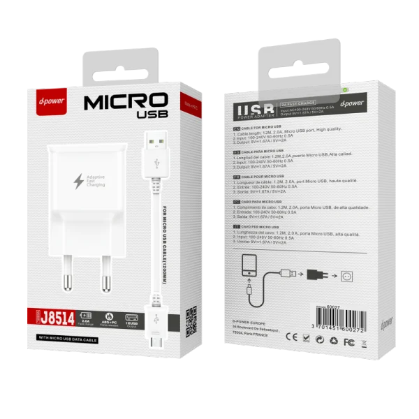  Prise secteur + câble micro USB J8514 | Beauty phone 