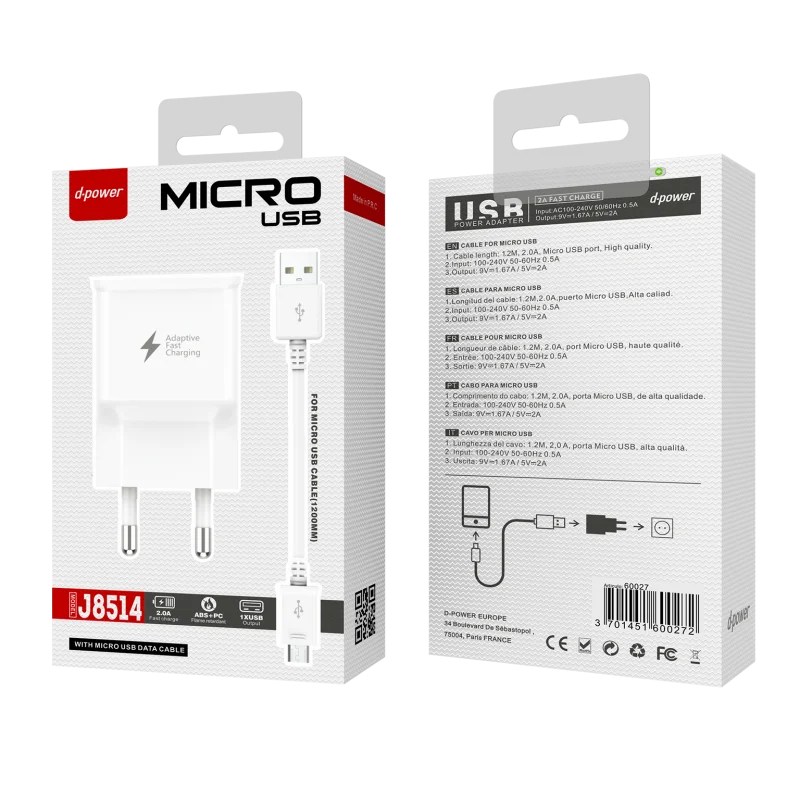  Prise secteur + câble micro USB J8514 | Beauty phone 