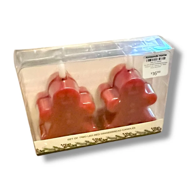 Kirklands Red Velvet LED Gingerbread Candles  | Home & Kitchen Delights