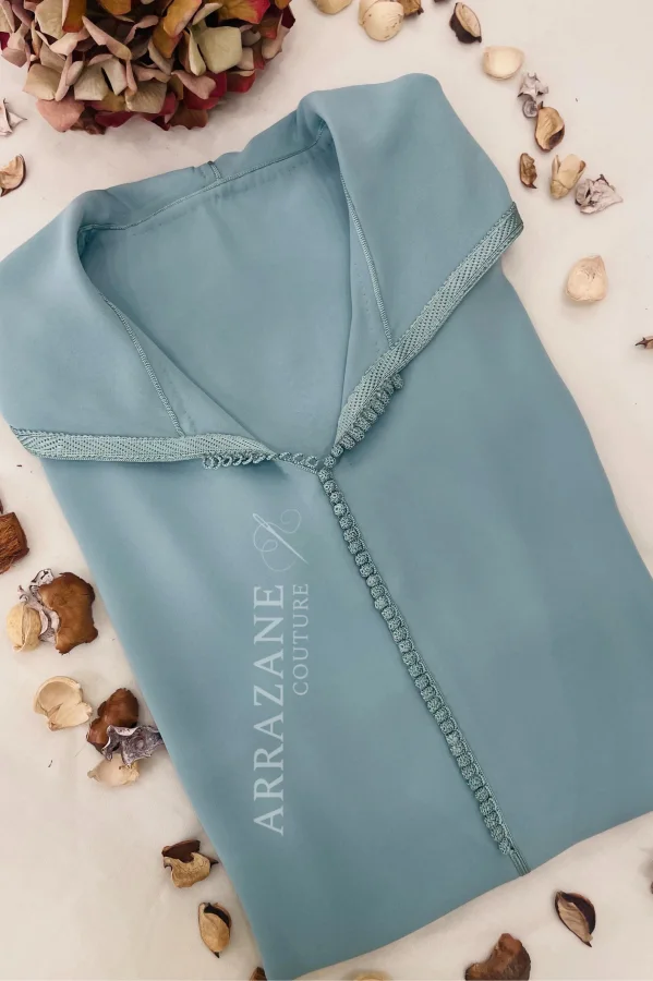 Djellaba Crêpe Berchmen vert eau | CasaZaz
