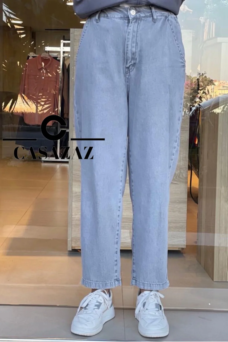 Pantalon Jean Boy Friend Gris | CasaZaz