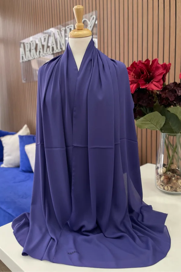 Châle Crêpe Uni Violet Foncé | CasaZaz