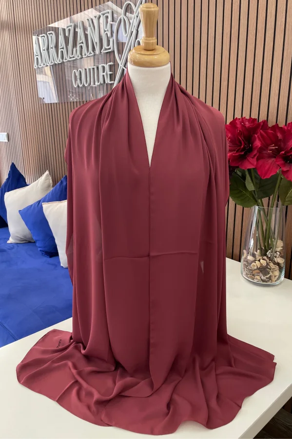 Châle Crêpe Uni Rose Brique | CasaZaz