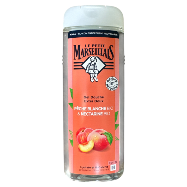 Le Petit Marseillais gel Douche Extra Doux peche blanche Bio et nectarine Bio ( flacon de 400 ml ) | Miniprix