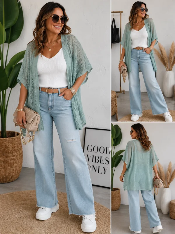 Gilet "mila"36 au 46 vert d'eau | Les Chics Filles by Sab