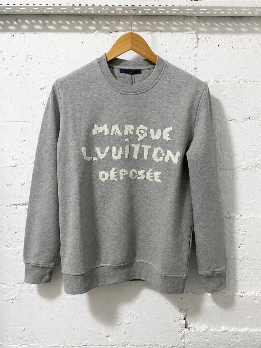 Louis Vuitton Sweatshirt Emroidered Signature Grey | 