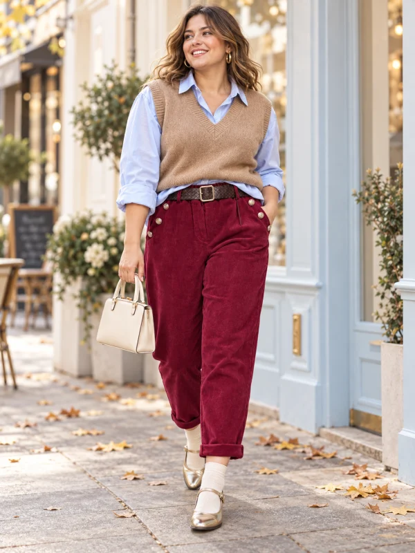 Pantalon " victoria " bordeaux 42 au 50/52 | Les Chics Filles by Sab