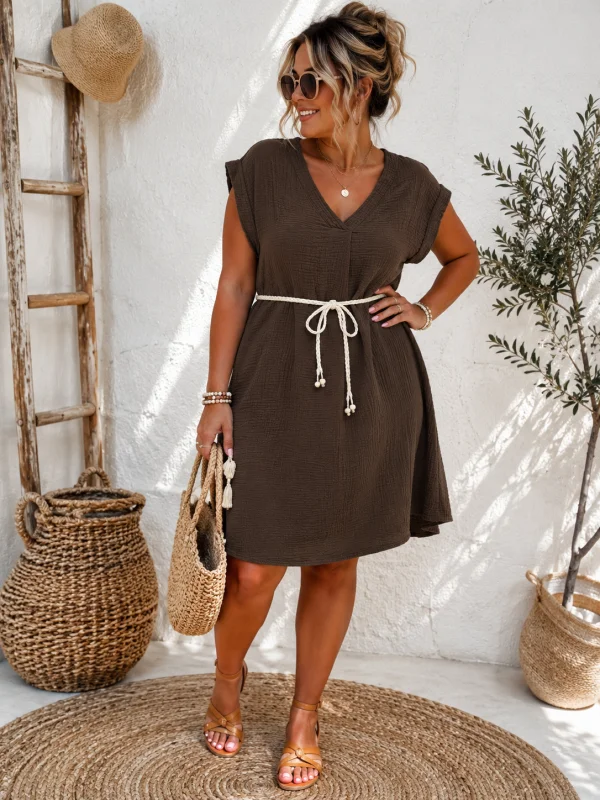 Robe " nata" marron 36 au 46 | Les Chics Filles by Sab