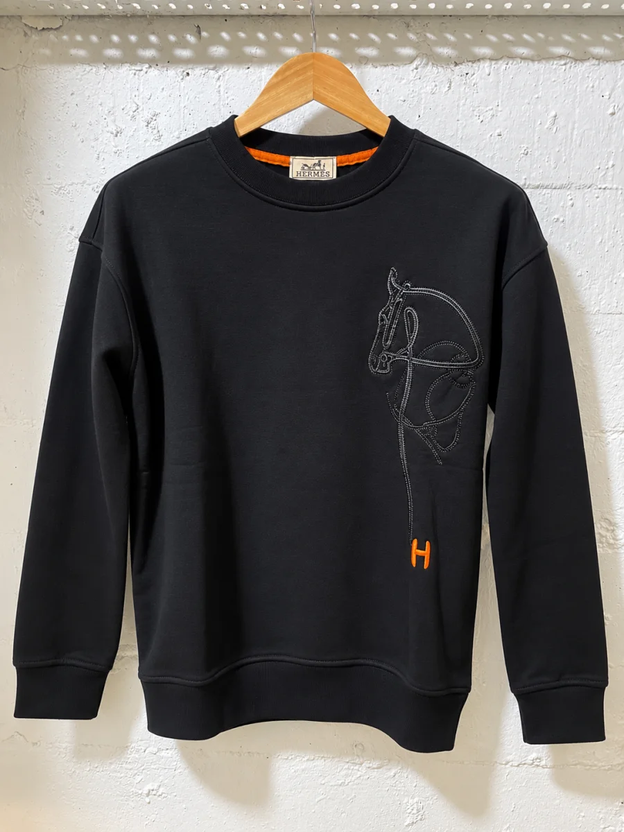 Hermes Paris Sweatshirt Black/Black | 