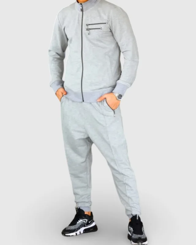 ENSEMBLE ELITE GRIS - VESTE ET PANTALON - NIII | AMCOSMETIK