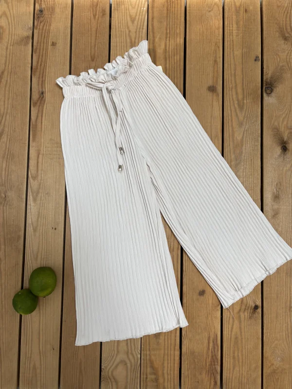 Pantalon fluide plissé beige  | Lena in Love 