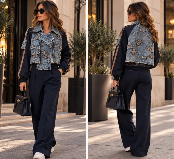 CHAQUETA BIJOU DENIM | Outfit Deluxe