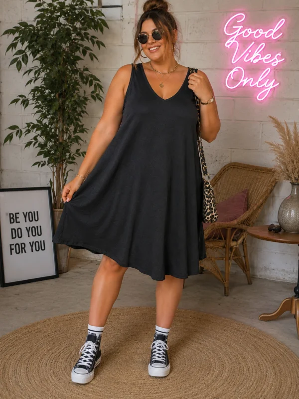 Robe " mado" noir 38 au 50  | Les Chics Filles by Sab 