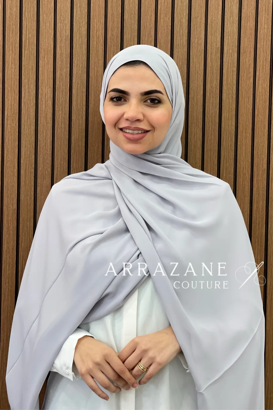 Châle Crêpe Uni Gris Pérle | CasaZaz