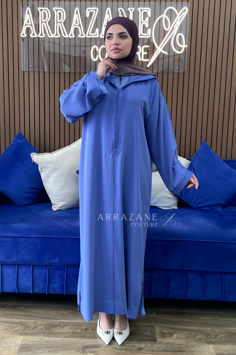 Djellaba Crêpe Zwak Lamallam Blanc | CasaZaz