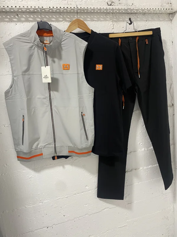 Hermes Paris Trucksuit 3 Set (Pants, T-Shirt, Vest) | MASSIMOLUXURYOUTLET