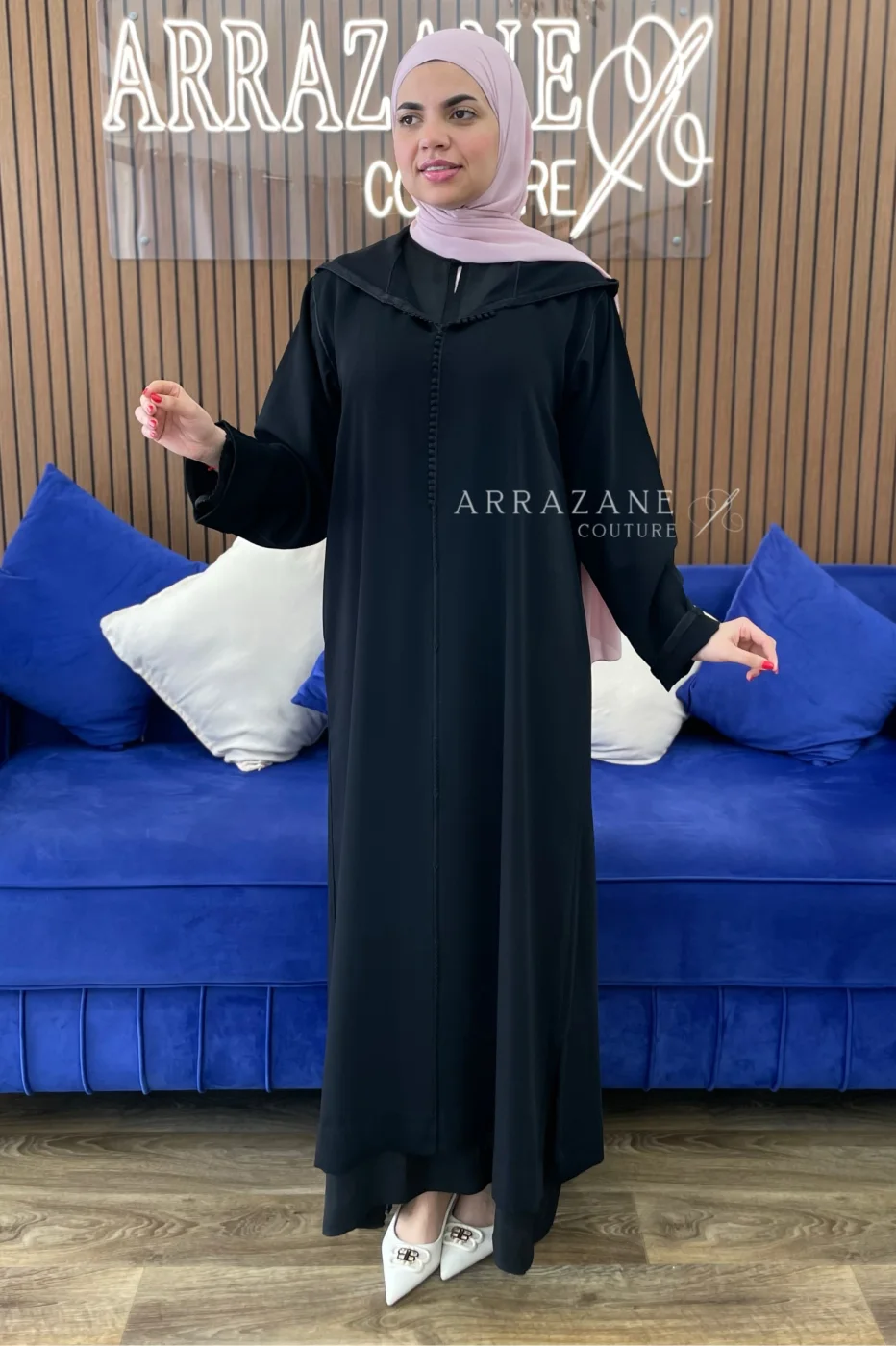 Djellaba Crêpe Berchman Noir | CasaZaz