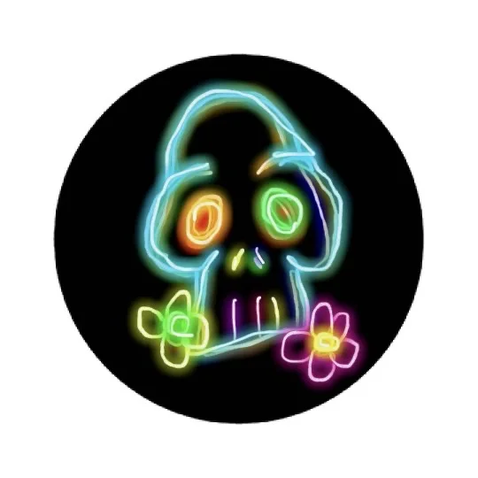 💠NFT NEON SKULL 1💠 PLASTIC BUTTON | 💠 ℕ𝔽𝕋 𝕄𝕖𝕣𝕔𝕙 💠