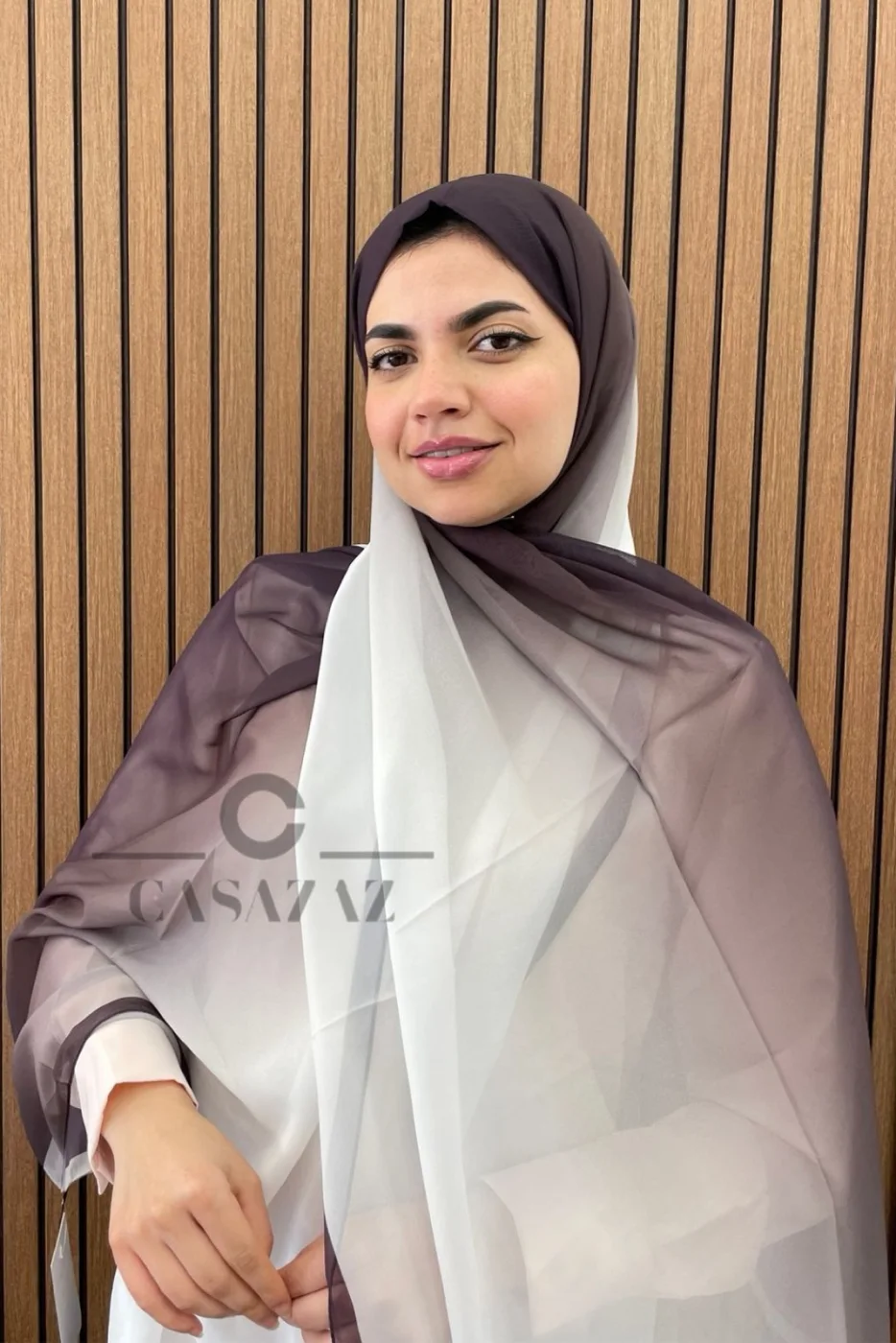 Châle Crêpe Dégrade Café Créme | CasaZaz