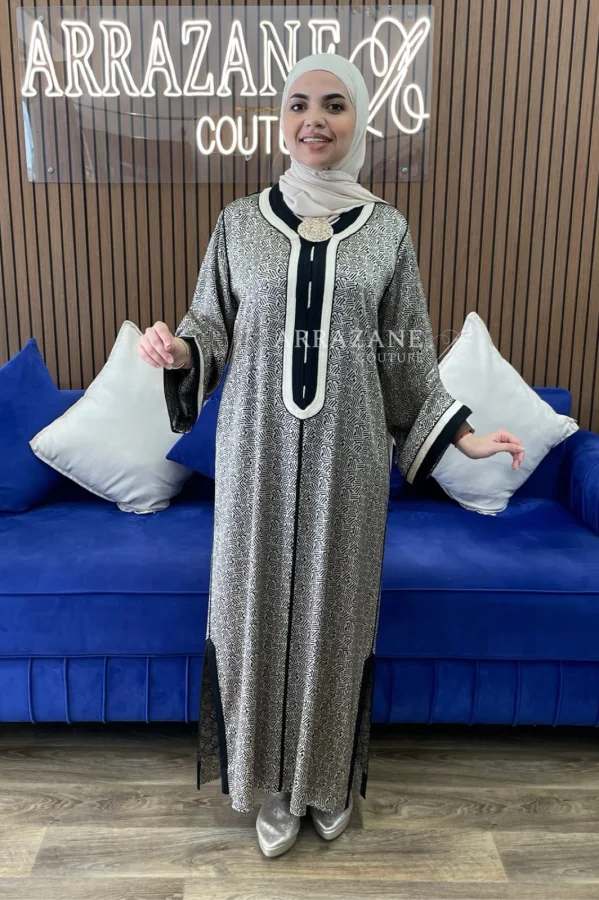 Caftan Kamkha Sfifa Doubal Noir | CasaZaz