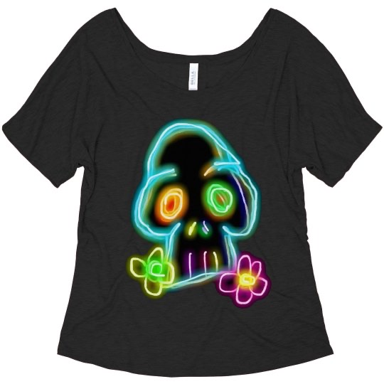💠NFT NEON SKULL 1💠 BELLA LADIES FLOWY SLOUCHY TEE | 💠 ℕ𝔽𝕋 𝕄𝕖𝕣𝕔𝕙 💠🎃