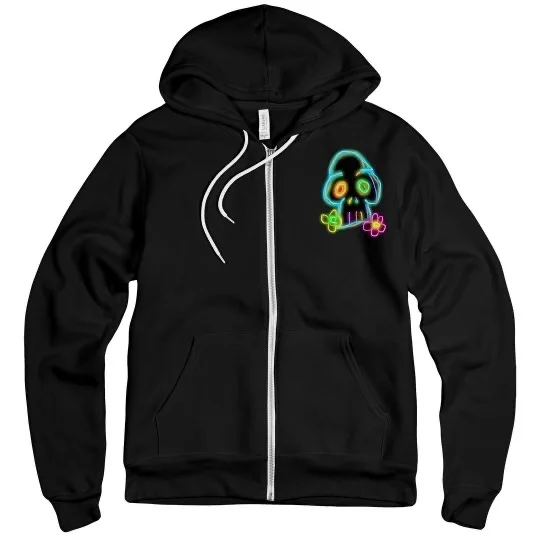 💠NFT NEON SKULL 1💠 BELLA MIDWEIGHT ZIP HOODIE | 💠 ℕ𝔽𝕋 𝕄𝕖𝕣𝕔𝕙 💠