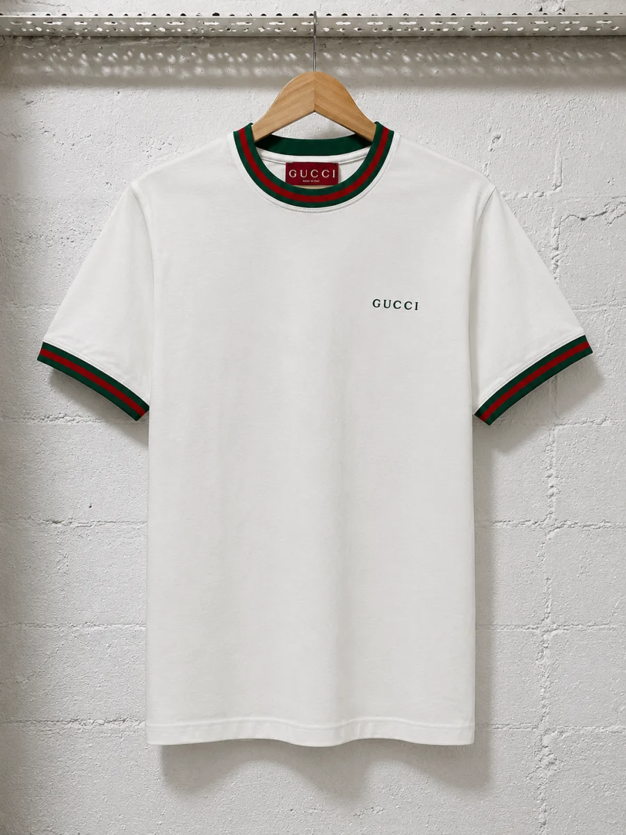 Gucci Firenze T-Shirt  Web Stripe Detailing White | 