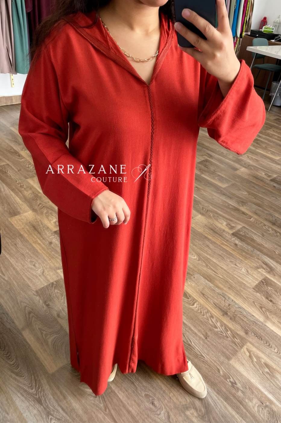 Djellaba Lin Berchman Orange | CasaZaz