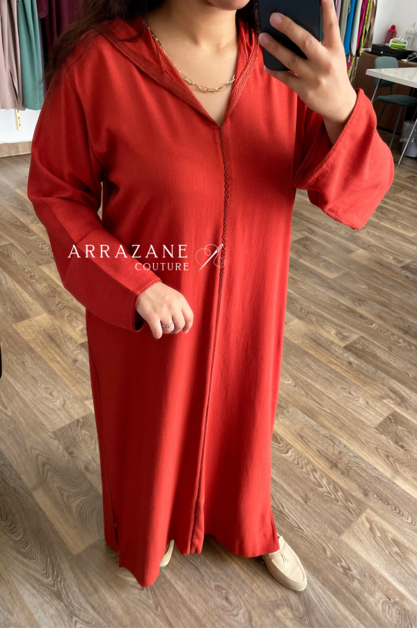 Djellaba Lin Berchman Orange | CasaZaz