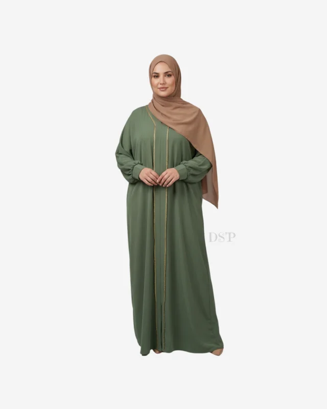 Robe Ines Col V Détails Fil Doré | Dîna Shop'