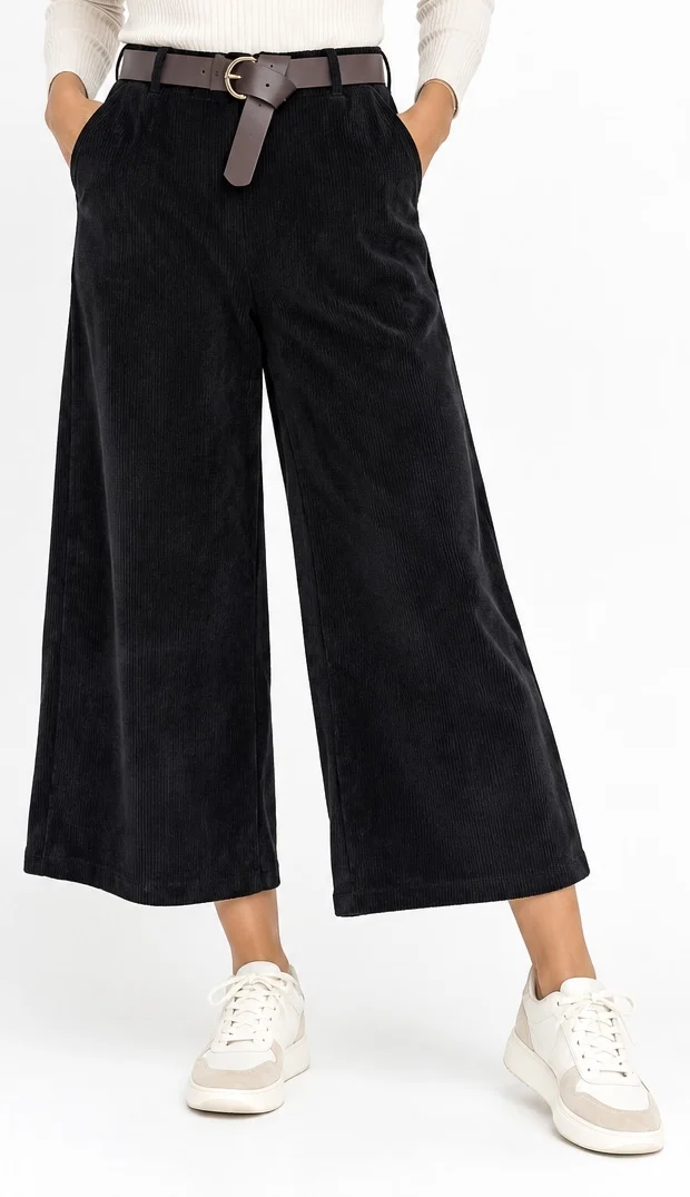 Pantacourt velour côtelé ceinture | Jus de coco