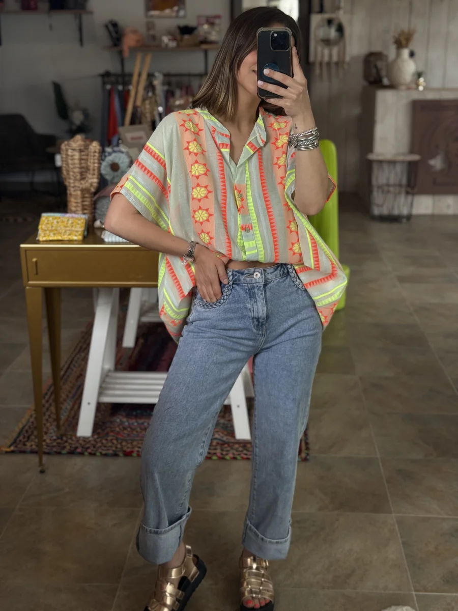 Chemise TAÏS jaune | Les bohemiennes Le Bouscat