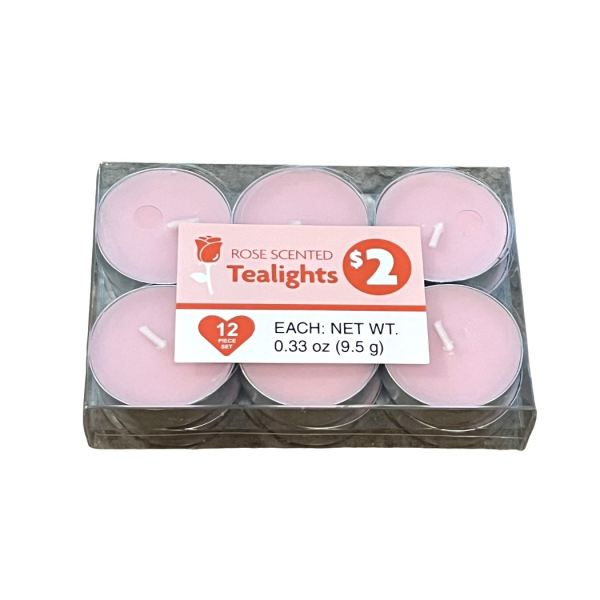 MIDWOOD BRANDS 12 ROSE SCENTED Tealights | Home & Kitchen Delights