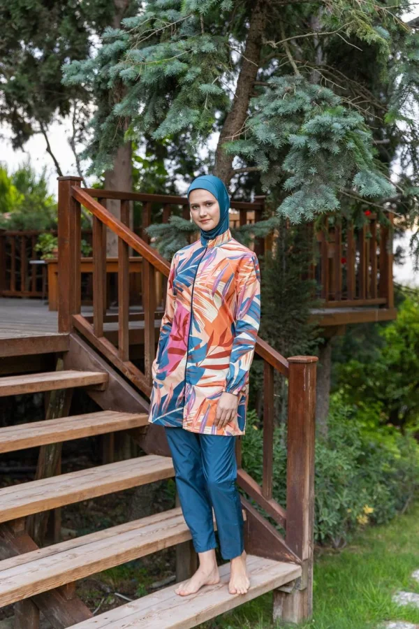 Burkini Imprimé Bleu Canard | CasaZaz